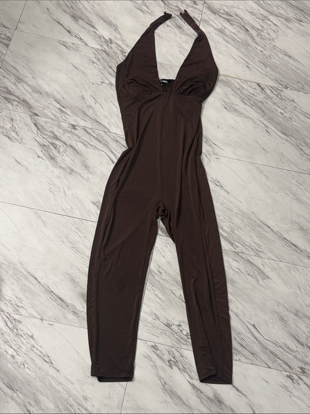 Fashion Nova Brown Halter Jumpsuit